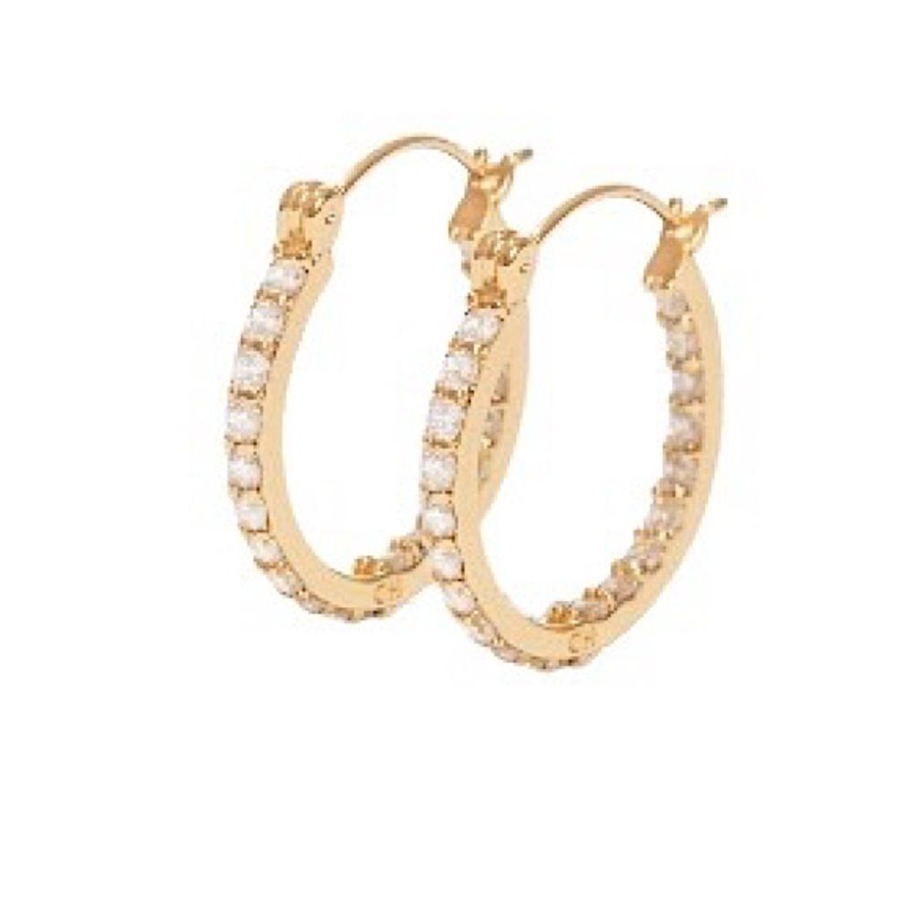 Crystal Haze Mini Serena Hoops – Gold